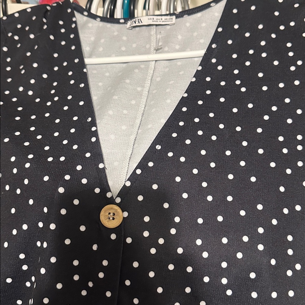 Zara Black and White Polka Dot Dress